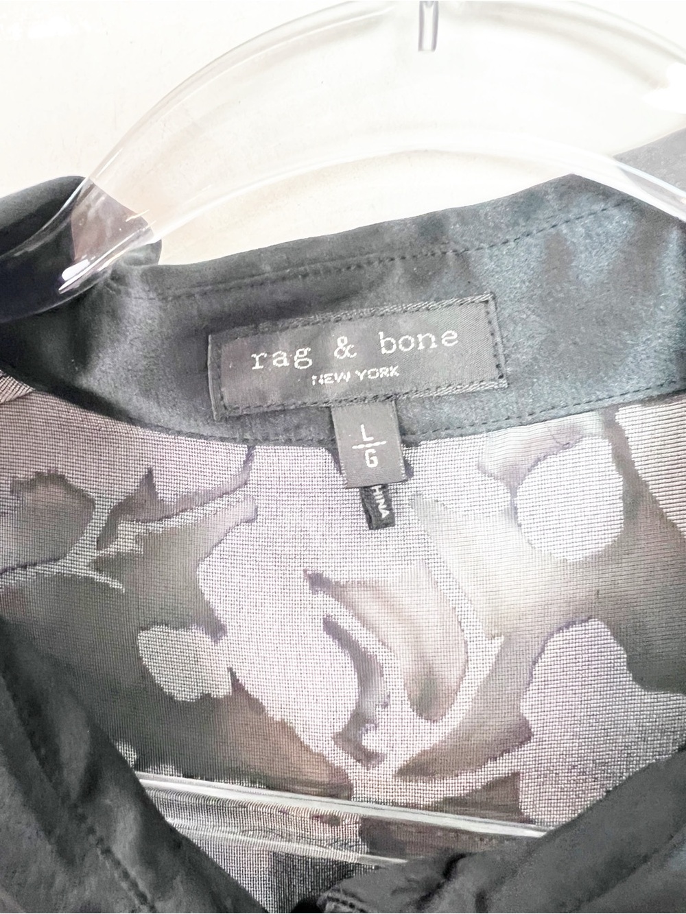 RAG & BONE BLACK VELVET BURNOUT GIGI BLOUSE PURPLE GREEN FLORAL WOMENS LARGE - Picture 8 of 9